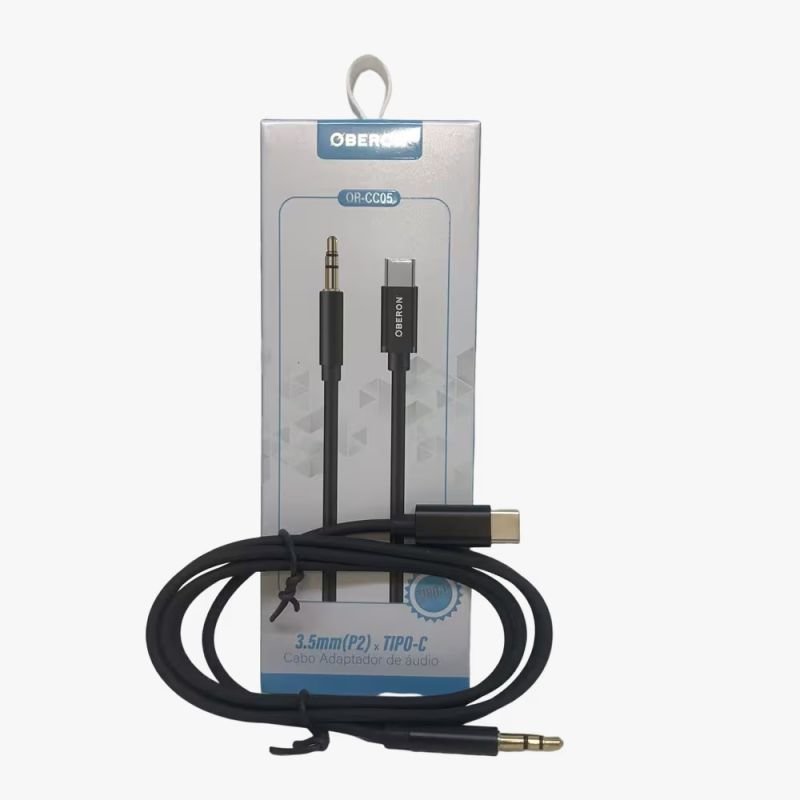 Cable USB C A Jack 3.5 Mm AUX 1 M Plateado