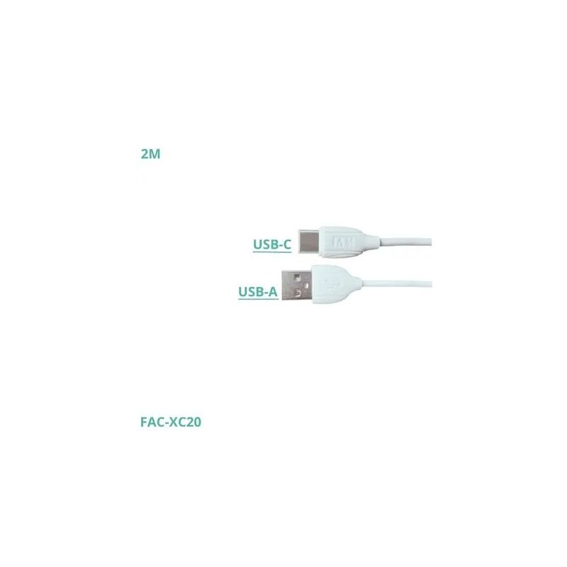 CABO DE DADOS E CARREGAMENTO 2 METROS 2.1A USB PARA TIPO-C FAM FCA-XC20