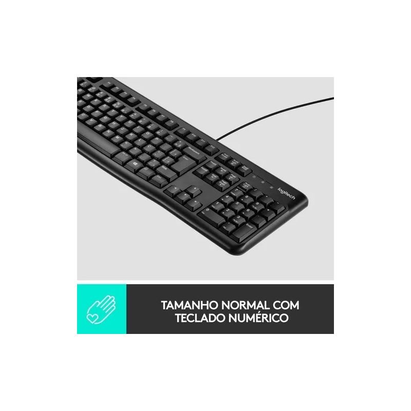 COMBO TECLADO E MOUSE LOGITECH MK120 COM FIO