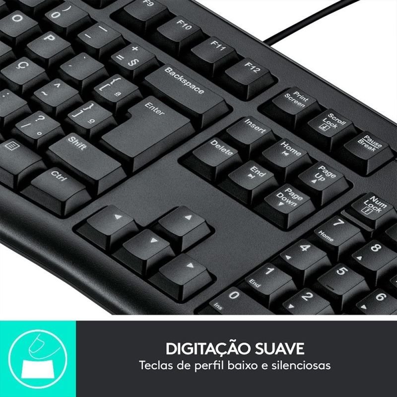 COMBO TECLADO E MOUSE LOGITECH MK120 COM FIO
