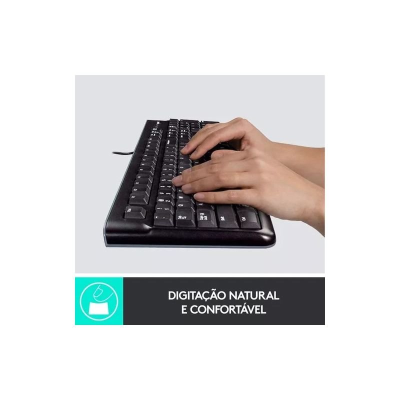COMBO TECLADO E MOUSE LOGITECH MK120 COM FIO