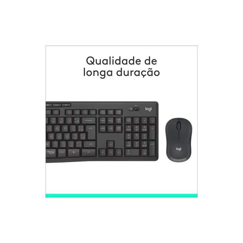 COMBO TECLADO E MOUSE LOGITECH SILENT MK295 SEM FIO