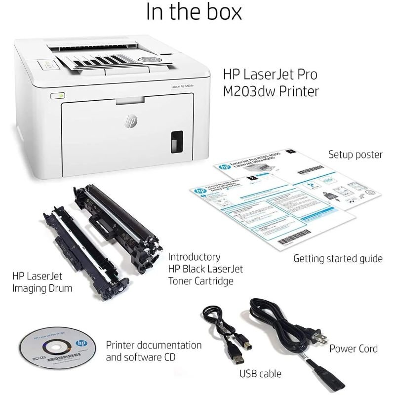 IMPRESSORA FUNÇÃO ÚNICA HP LASERJET PROJET PRO M203DW WIFI COM IMPRESSÃO PRETO/BRANCO BIVOLT 220V/240V