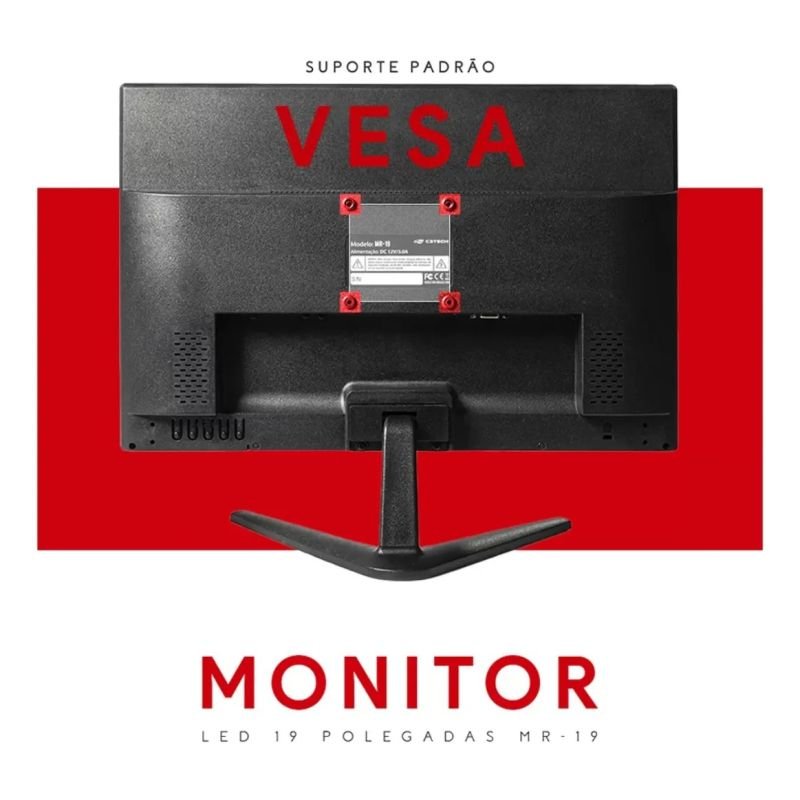 MONITOR C3TECH 19' HD LED IPS 5MS 60HZ VGA HDMI BIVOLT MR-19