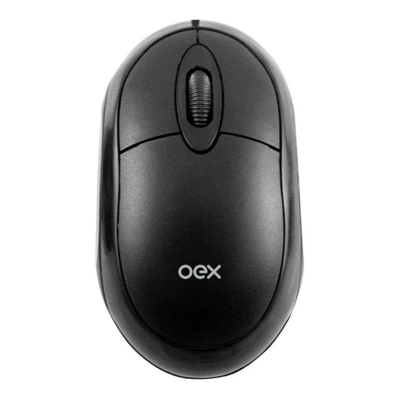 MOUSE COM FIO STANDARD FIT 3 BOTÕES USB CABO DE 100CM 1000DPI OEX MS.20