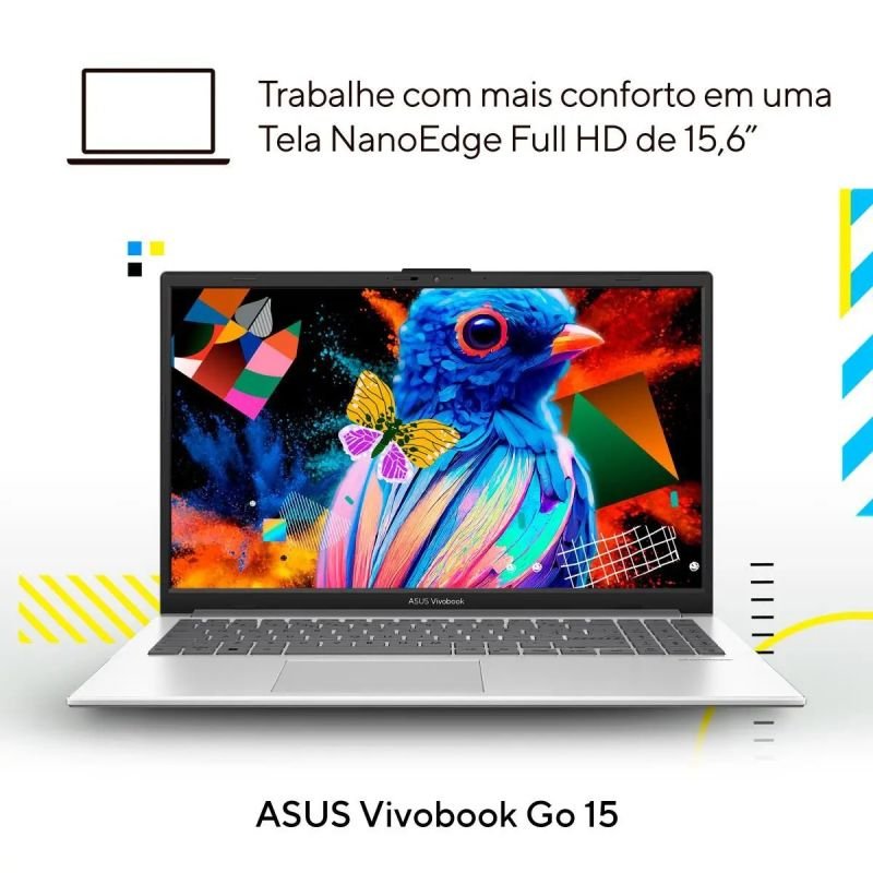 NOTEBOOK ASUS VIVOBOOK GO 15 INTEL CORE I3 12° N305 4GB + 256GB SSD TELA 15.6' E1504GA-NJ447