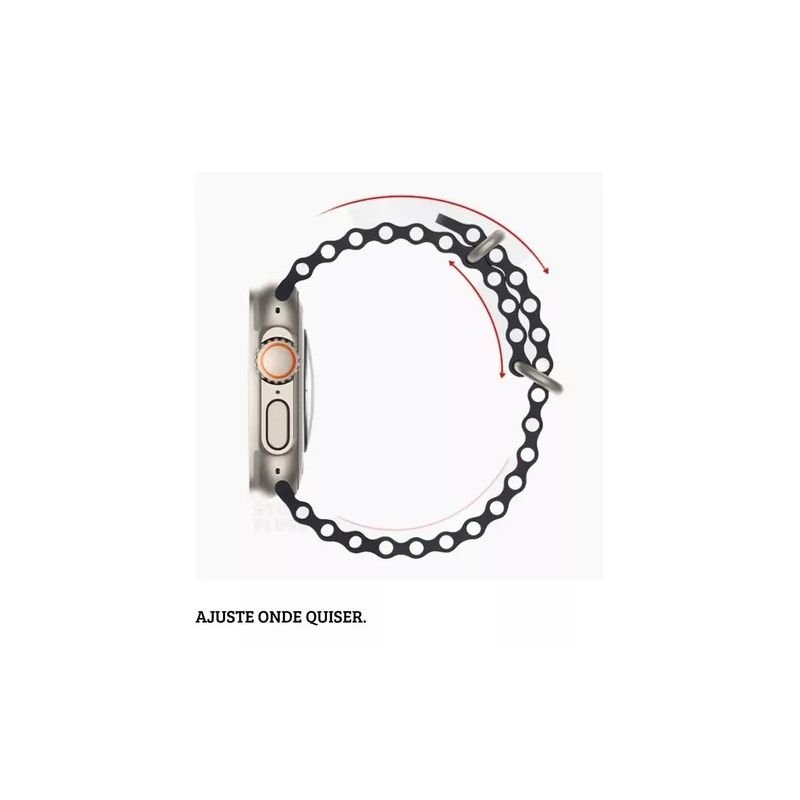 PULSEIRA DE SILICONE PARA SMARTWATCH ULTRA 42MM / 44MM / 45MM / 49MM