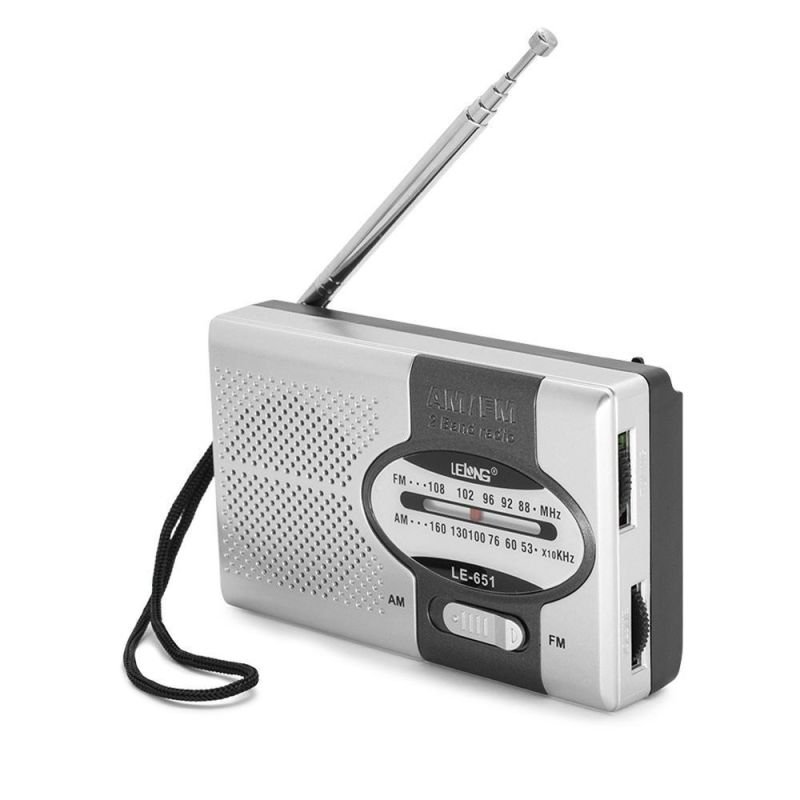 RÁDIO DE BOLSO MINI PORTÁTIL AM/FM + FONE DE OUVIDO LELONG LE-651