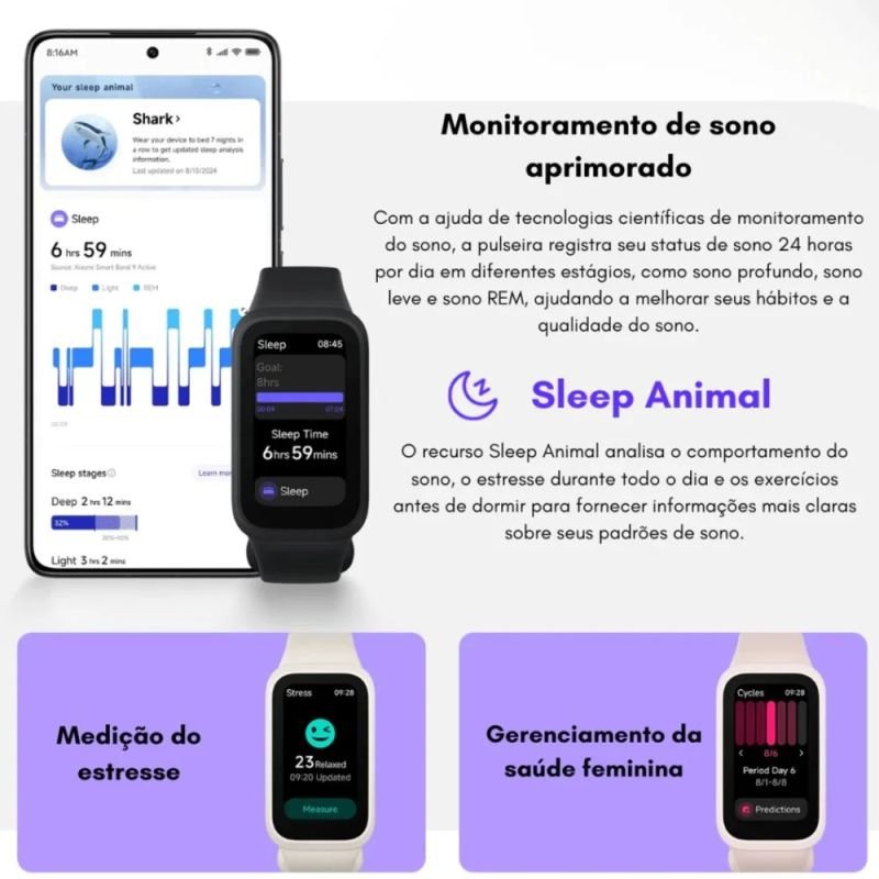 RELÓGIO SMARTWATCH XIAOMI SMARTBAND 9 ACTIVE TAMANHO 1.47' M2435B1