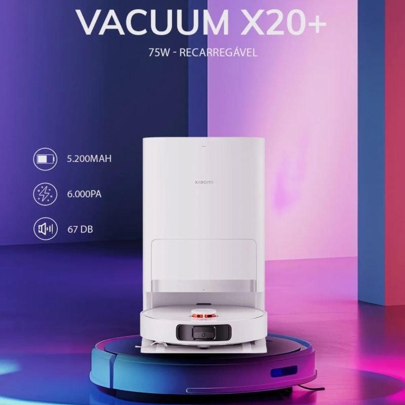 ROBÔ ASPIRADOR INTELIGENTE MOP XIAOMI ROBOT VACUUM X20+ (PLUS)